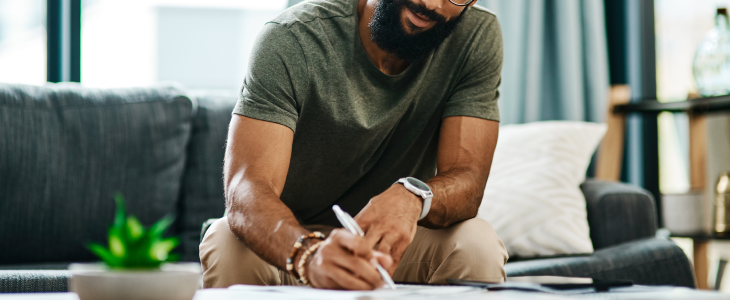 Younger man creating his living will