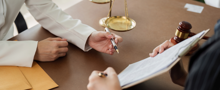 Lawyer with a client in the will to discuss inheritance