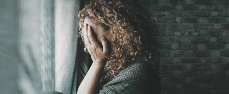 Woman dealing with domestic violence